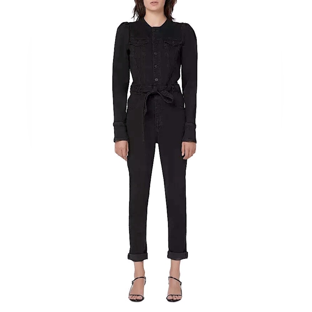 Hudson Puff-Sleeve Denim Jumpsuit